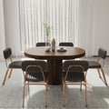 1400mm Walnut Dining Table & 4 Dining Chairs Set