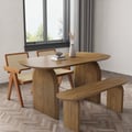 1500mm  Walnut Dining Table & 2 Dining Chairs & Dining Bench Set