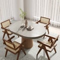 1000mm-1400mm Gray Dining Table 4 Dining Chairs Set