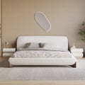 Boucle King Size Bed & 2 Smart 2-Drawer Nightstands Set