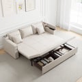 83" King 3-Seater Leather Sleeper Sofa with Speaker & USB Ports