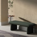 1370mm Modern Green & Teak Entryway Bench with Tray