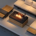 Axis 39" Smokeless Fire Pit With Glass Wind Guard for Outdoor Patio