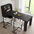1800mm Black Dining Table & 4 Dining Chairs Set