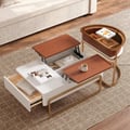 Rectangular Glass Lift Top Nesting Coffee Table Set	