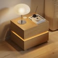 Lumio 2-Drawer LED Smart Natural Nightstand with Light