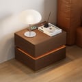 Lumio 2-Drawer LED Smart Walnut Nightstand with Light Set of 2