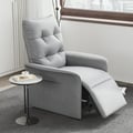 Leather Power Recliner Accent Chair with Side Pocket