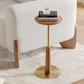 230mm Round Walnut Mid Century Drink Table