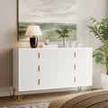 Meuble d'appoint blanc avec 6 tiroirs moderne buffet avec rangement
