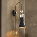 Modern Black & Gold 1-Light Wall Lighting Metal & Glass Wall Sconce