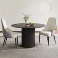 1200mm Round White Sintered Stone Top Dining Table for 4 Person