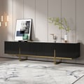 Grovyn 95" Sintered Stone Top Fluted TV Stand with Storage