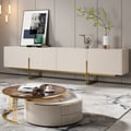 Grovyn 95" Sintered Stone Top Fluted TV Stand with Storage