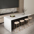72" Sintered Stone Top Kitchen Island with Storage White & Black
