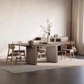 55"-87" Japandi Extendable Dining Table Walnut Seats 4-8 People