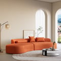 109" 2-Piece Curved Velvet Sectional Sofa with Pillows