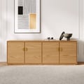 70.9" Natural Wood Tall TV Stand with Storage