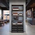 70.9" Industrial Standing Wine Rack Glass Rack in Black