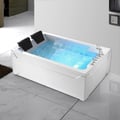 73" Double Jacuzzi Bathtub with Jetted Massage & Thermostat & LED