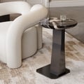 Round Marble Top C-shape Side Table
