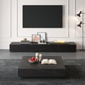 79" Sintered Stone Electric Fireplace Humidifier TV Stand & 39" Coffee Table Set