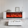 71" Sintered Stone Electric Fireplace TV Stand & Coffee Table Set