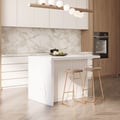 50" Modern Style Laminate Kitchen Islands with Ample Storage Space White