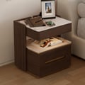 Vailora Smart Walnut Nightstand with Wireless Charger & Sensor Light Bluetooth Speakers