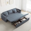 83" Leather Sleeper Sofa 3-Seater with Speaker