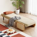 Mid-Century Modern Rattan Daybed Single Sofa Bed Convertible Sleeper Lounge Chair