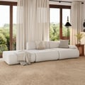 114" 3-Piece Modular Velvet Sectional with Ottoman