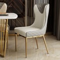 Set of 4 Modern Dining Chairs with PU Leather Upholstery Gray