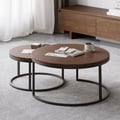Fero Round Walnut Nesting Coffee Table Set(24"-32")