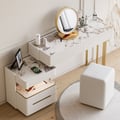 Vailora Modern Makeup Vanity Set with Charging Station Light Bluetooth Speakers