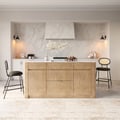 72" Sintered Stone Top Solid Wood Kitchen Island with Storage Whitewash