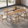 Dining Set 70.9" Rectangle Dining Table Natural with 6 Chairs