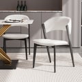 Set of 2 Performance Leather Upholstery Dining Chairs Off White