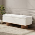 Teddy Fabric Fluffy Faux Fur Flip Top Wood Storage Bench