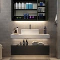 1000mm Modern Floating Bathroom Vanity Set With Single Basin White and Black