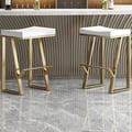 Affordable Luxury Modern Wood Counter Stools with Upholstery White