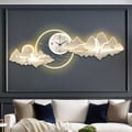 39.4" LED Silent Wall Clock Modern Landscape Hanging Painting Decorative Wall Art 