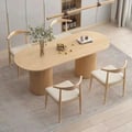 Japandi 1600mm Solid Wood Dining Table Natural Oval Tabletop for 6 Person