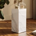 White Sintered Stone Plinth Pedestal Plant Stand & Side Table