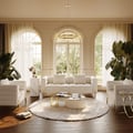 Aurora Boucle Upholstered Accent Chair 79" Boucle Fluted Sofa with Gold Legs & Pillows
