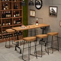 Bar Set 1600mm Industrial Bar Table with 4 Bar Stools Seats 2-4 People