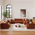 Nimbus Boucle Upholstered Accent Chair 118" Channel Sherpa Linen Sectional Sofa Chaise