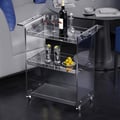 27.6" Modern Acrylic Bar Cart with Handles