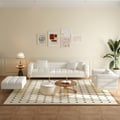 Aurora Boucle Upholstered Accent Chair 102" Boucle 4-Piece Chaise Sofa with Ottomans