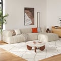 Nimbus 123" 4-Piece Channel Chenille Sectional Sofa with Ottoman